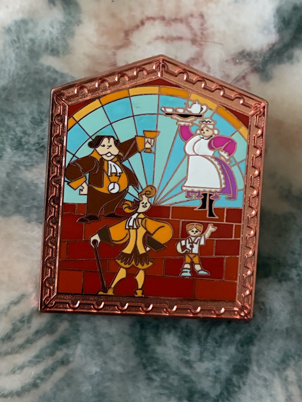 Disney Beauty & the Beast Stain Glass blind Enamel Pin